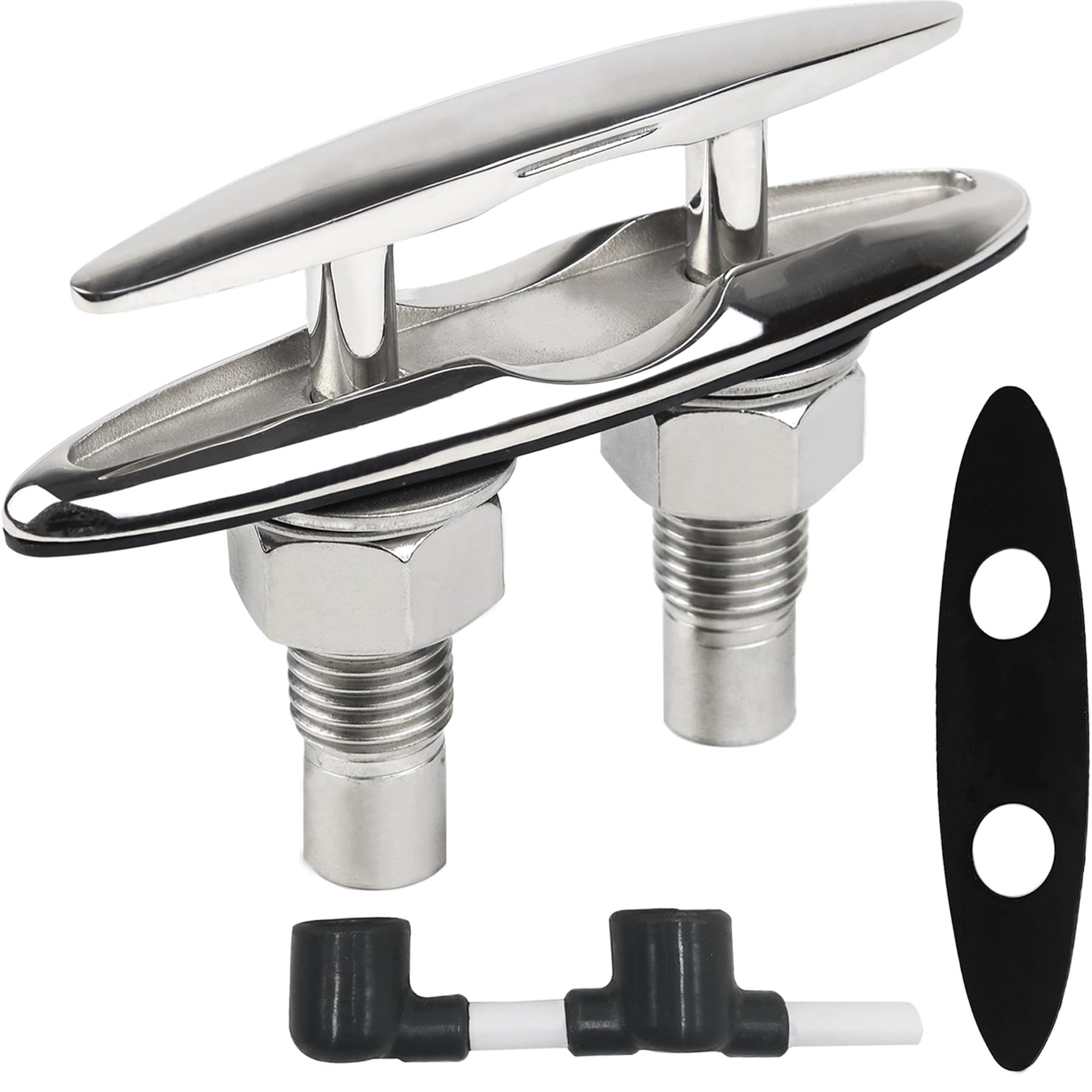 Laorde 6" Pop Up Boat Cleat 316 Stainless Steel Retractable Cleats Marine Grade Rope Cleat Hidden Flush Mount Full Up Dock Cleat for Yacht and Kayak (6 inch 1 Pack)