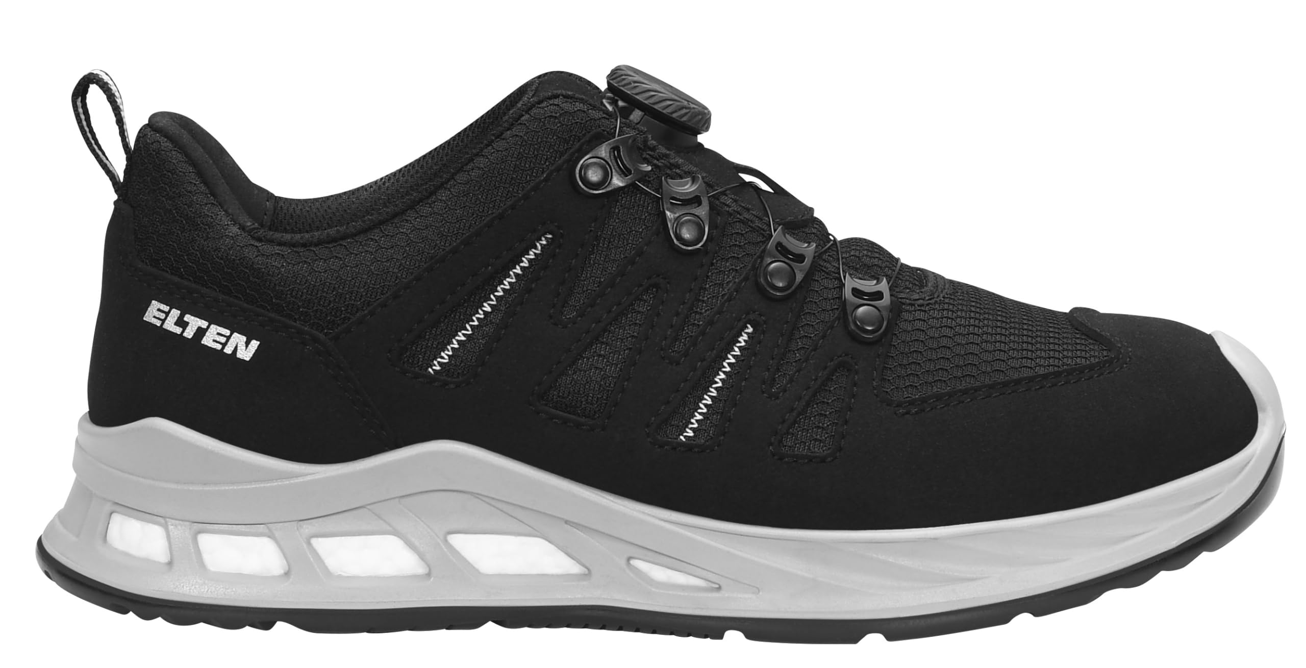ELTEN Sicherheitsschuhe Maddox XXR BOA Black-Grey Low ESD S3S für Damen & Herren, Stahlkappe, leicht, atmungsaktiv