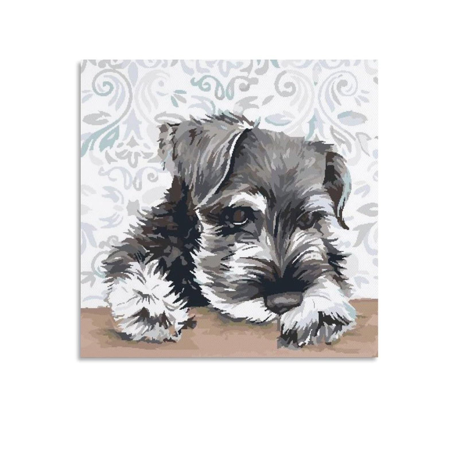 Amazon.co.jp: シュナウザー かわいい 犬 アート パネル 完成品 壁掛け  