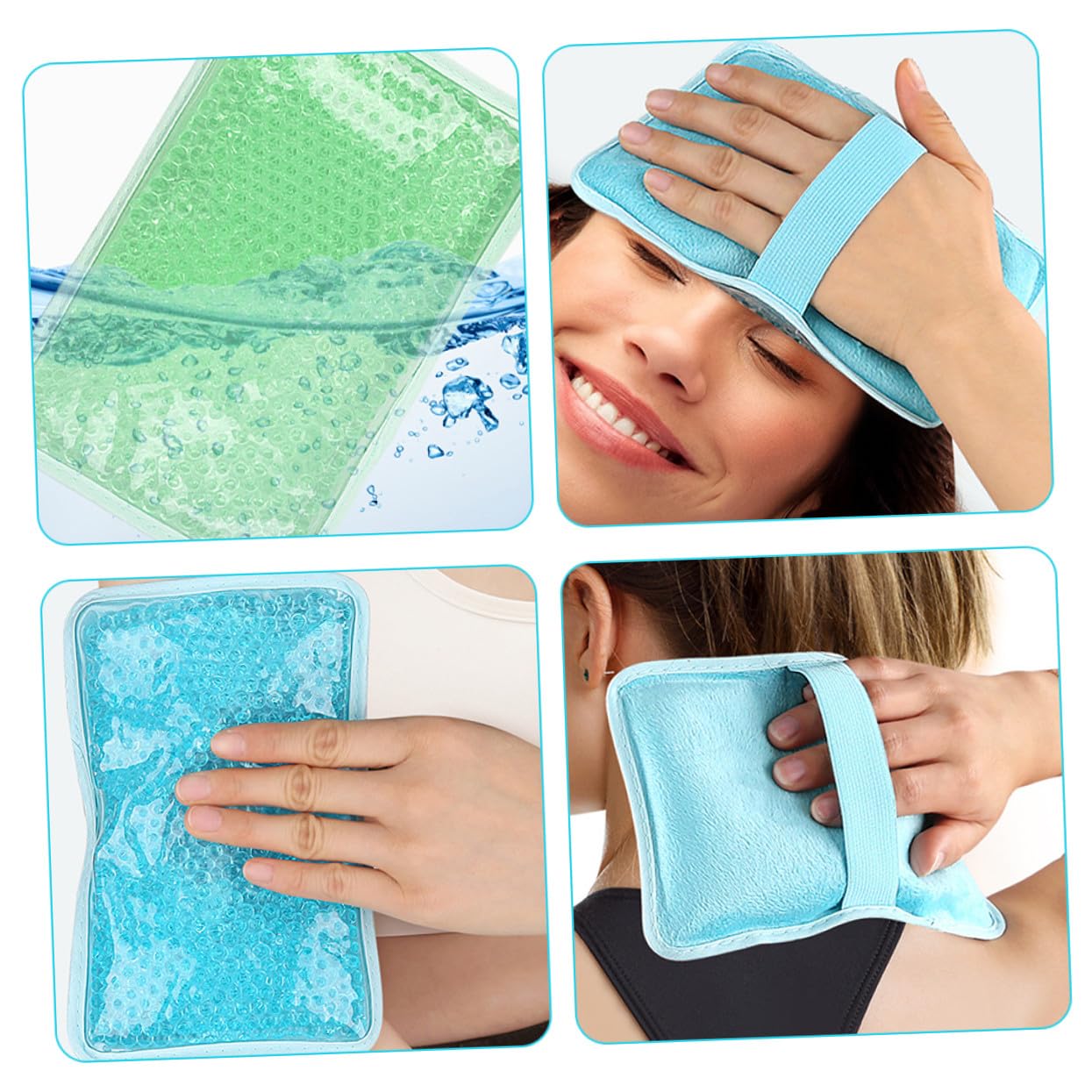 Impacco Ghiaccio Gel Riutilizzabile per Sollievo Terapeutico 3 Pezzi Cuscino Freddo Caldo in Gel di Cristallo Pvc per Dolori Schiena e Collo