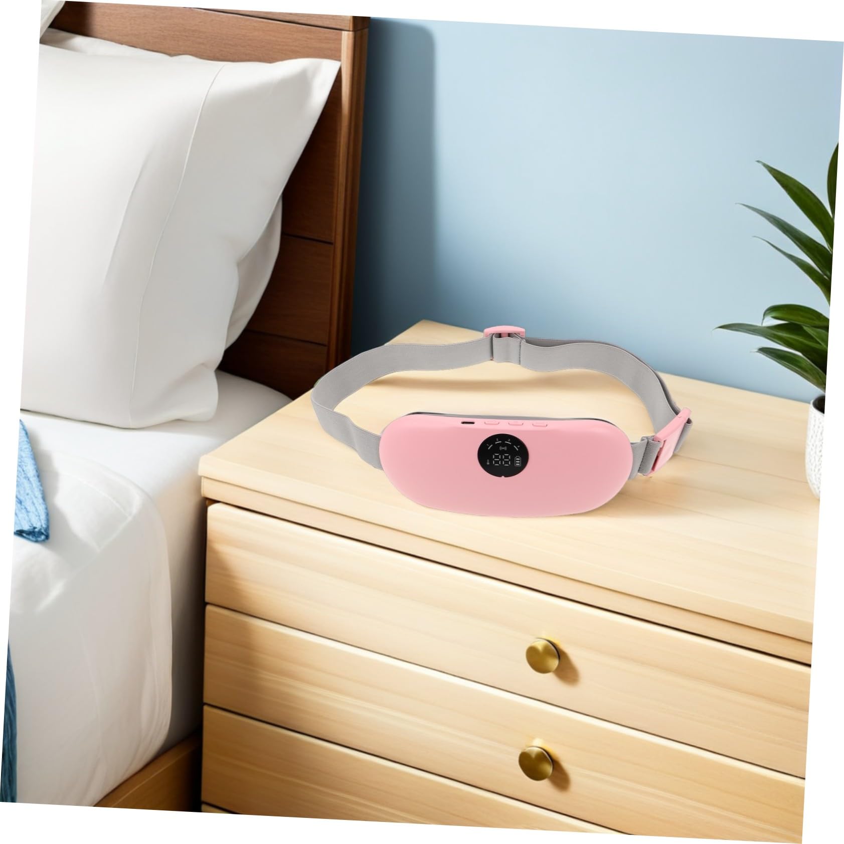 Baluue Cinturón Calentador Lumbar Masajeador Uterino para Aliviar Menstruales Calentamiento Rápido, Ultradelgado y Ajustable, Almohadilla Térmica Portátil para Uso Diario en Mujeres