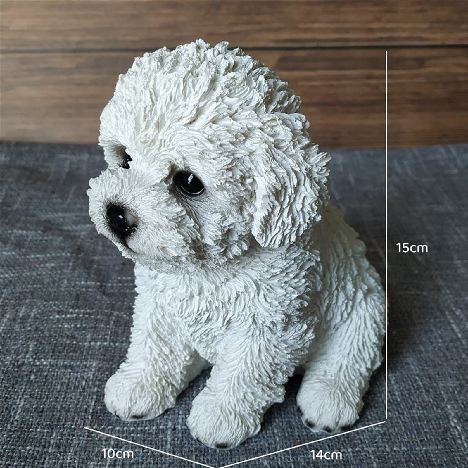 白い犬のフィギュア 置物 Amazon.co.jp: ZXHStore かわいいシッティングビションフリーゼ子犬の