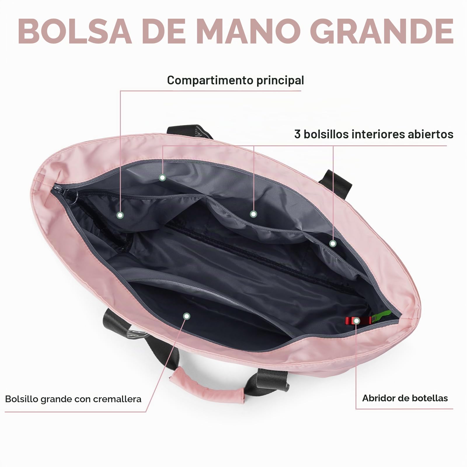 G4Free Bolsa de playa impermeable a prueba de arena bolsa de hombro bolsa de playa grande bolsa de deporte bolsa de compras para mujer
