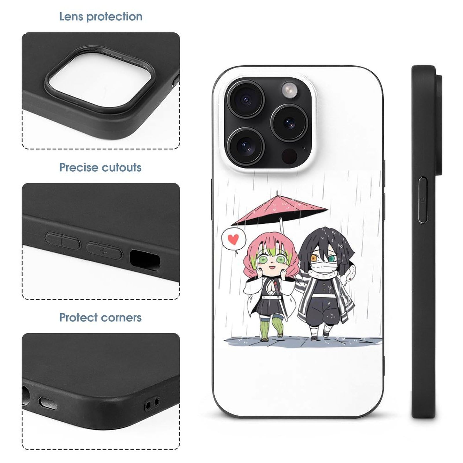 Amazon.co.jp: iPhone15 Pro 用 ケース 鬼滅の刃 甘露寺 蜜璃 伊黒 小