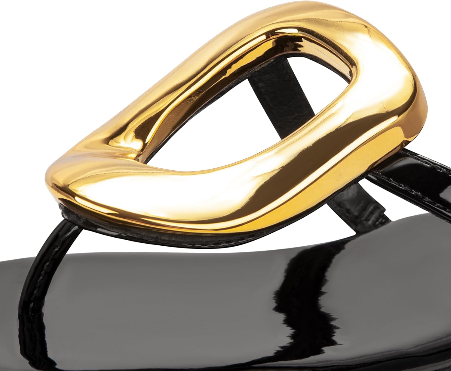 PARTY Square Toe Flip Flops Women,Fashion Designer Thong Sandals with Gold Buckle Trendy Summer Comfort Flat Sandals - Image 4