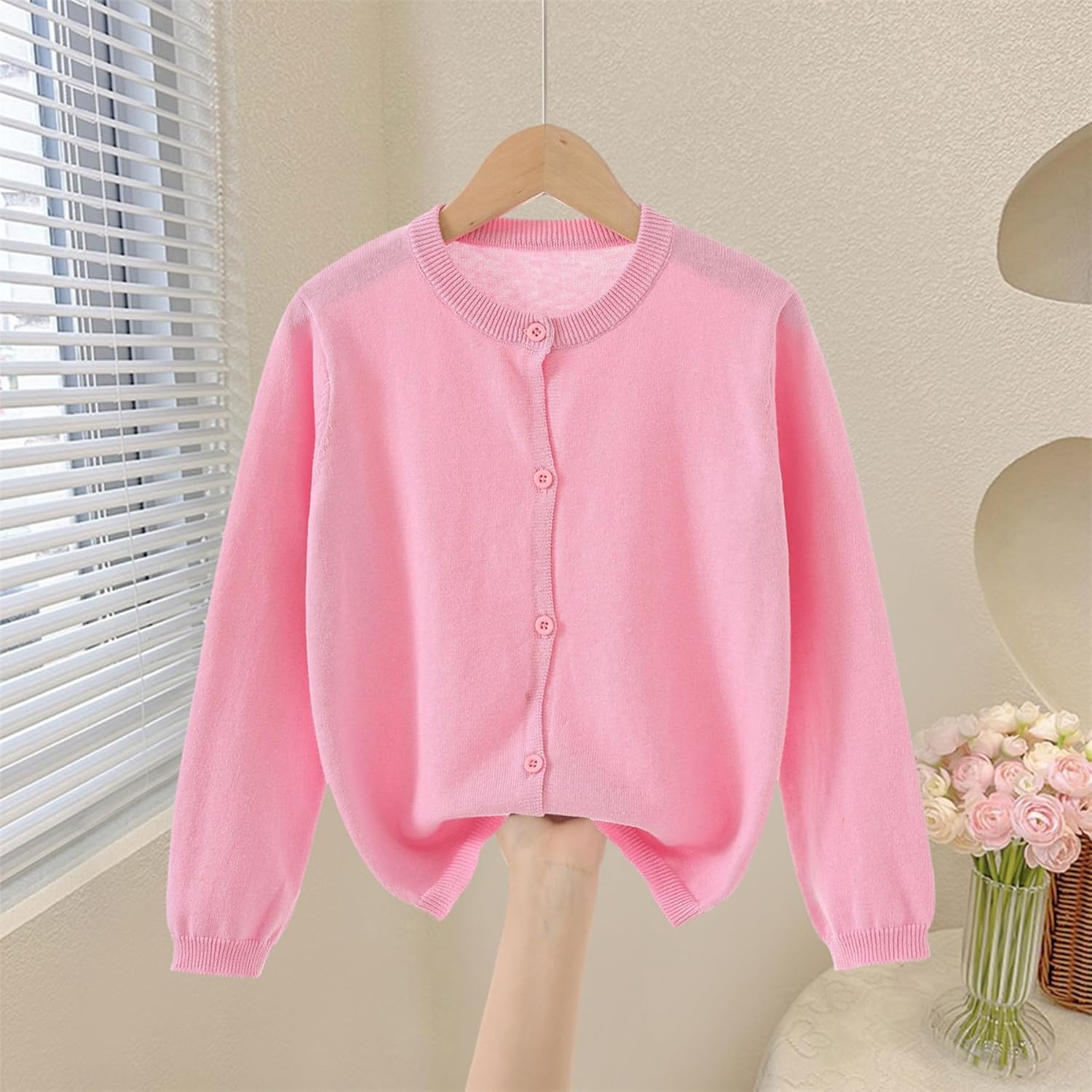 Girls' Cardigans Sweater School Uniforms Cotton Long Sleeve Lightweight Outerwear - Image 3
