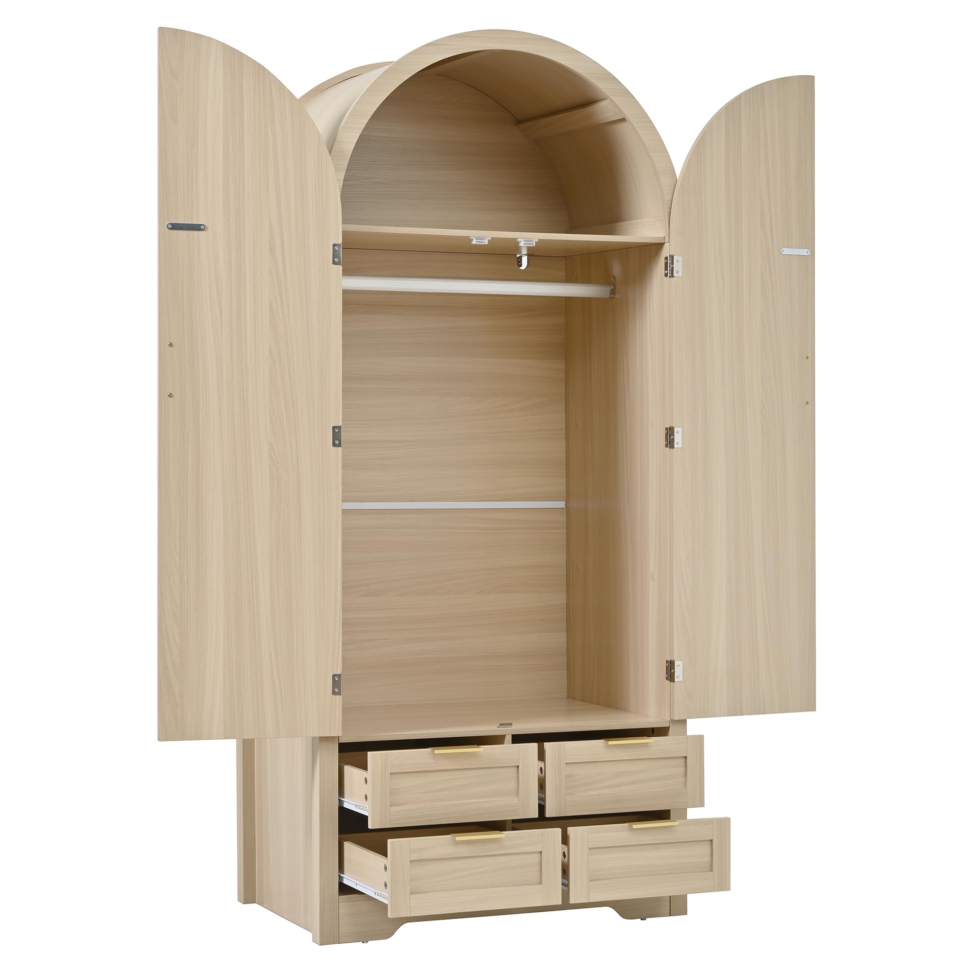 Armadio moderno 2 ante 80x50x179 cm con barra appendiabiti e cassetti