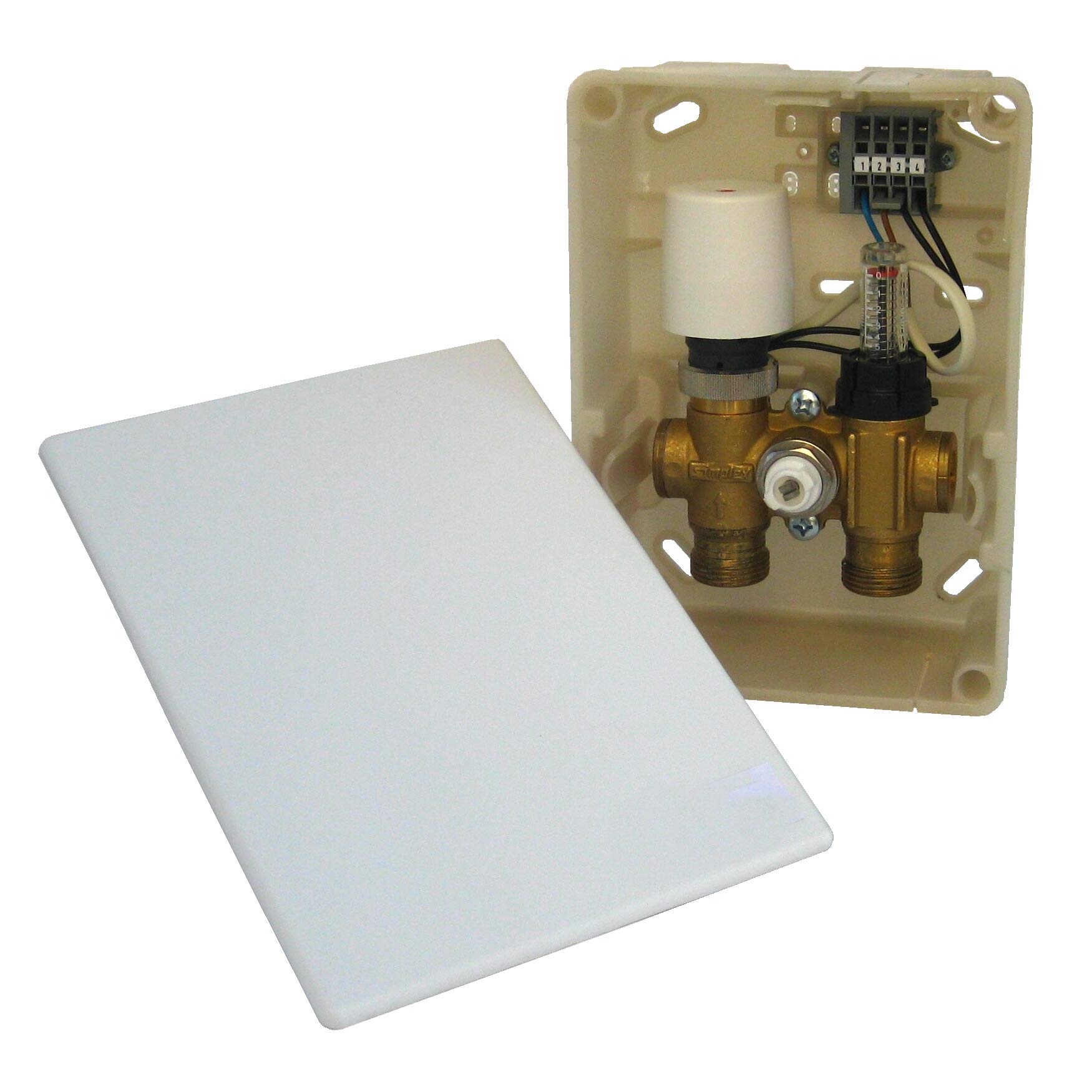 Dünnbett Warmwasser Fußbodenheizung HoWaTech Duo Komplett Set 2,5-20m² Doppelrohr Heizmatte 80 W/m² und E-Regelbox Digital Thermostat, Heizfläche:15.00m²