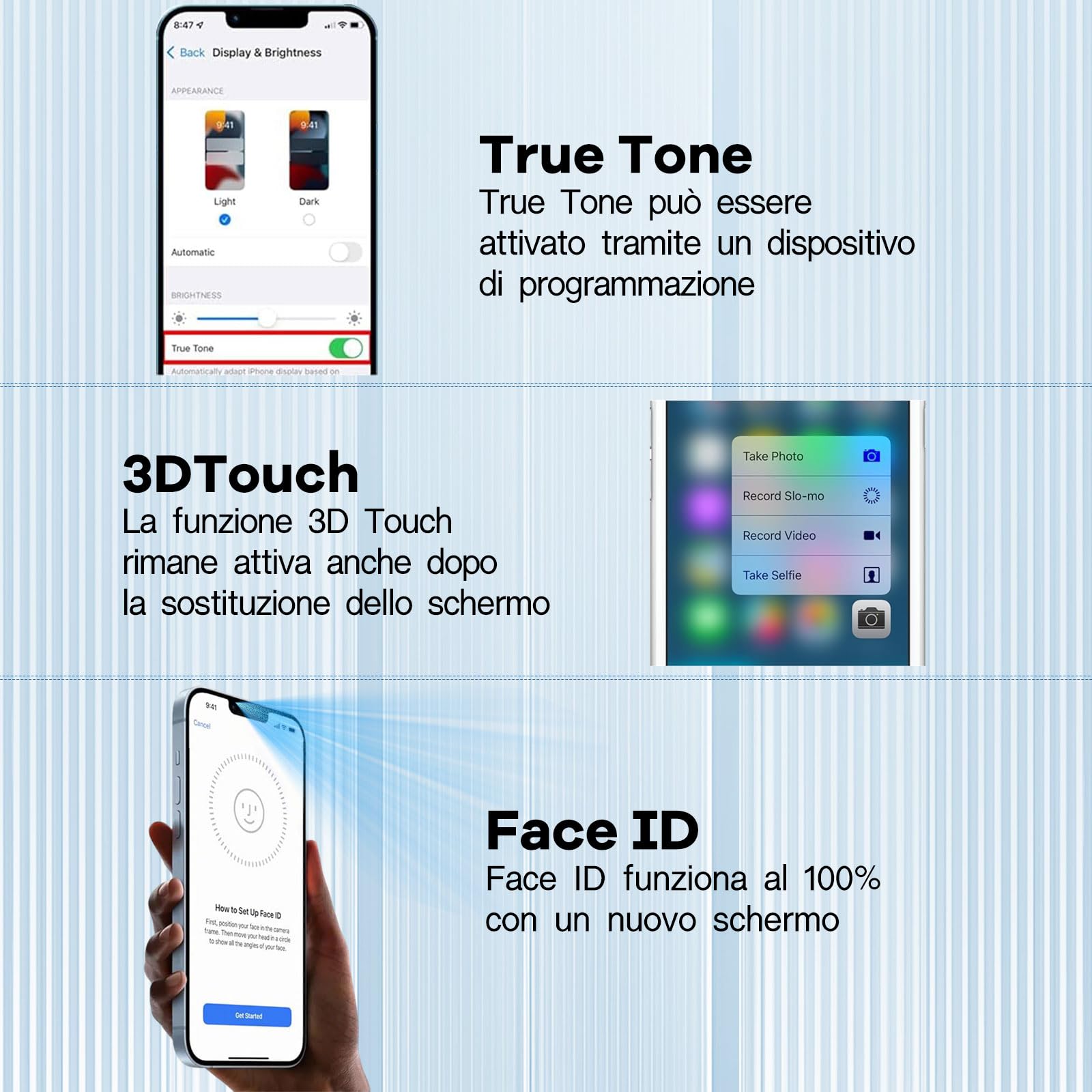 Schermo per iPhone 13 Pro Max LCD 6,7" | Display LCD Kit di Riparazione Compatibile con iPhone 13 Pro Max A2484, A2641, A2644, A2645, A2643