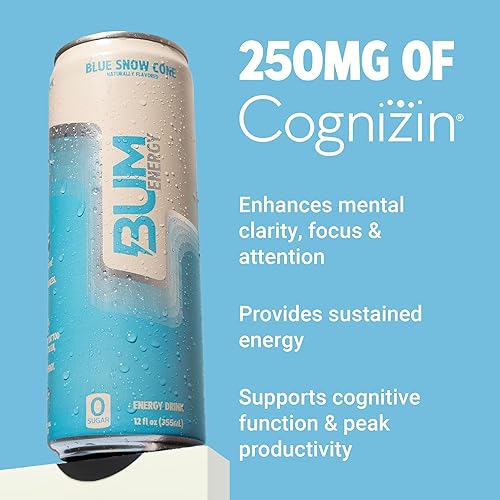 Vista 26 de BUM - Bebida energética sin azúcar, cereza escarcha, ligeramente carbonatada y sin colores artificiales, cafeína natural y citicolina para energía