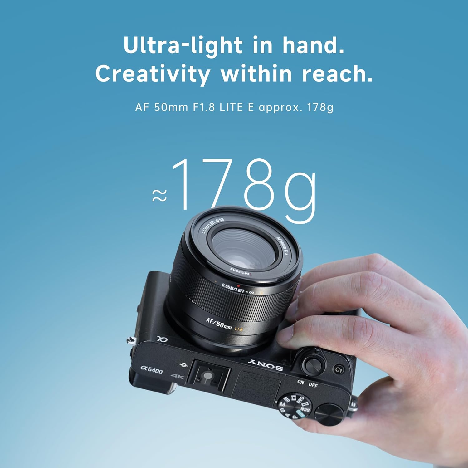 7Artisans AutoFocus 50mm F1.8 APS-C Frame LITE Series Lens F1.8 Large Aperture Support Face/Eye Recognition Compatible for Fujifilm Fuji X-H/T/T30/S/E/A Series Fuji X-E2 Fuji X-T2