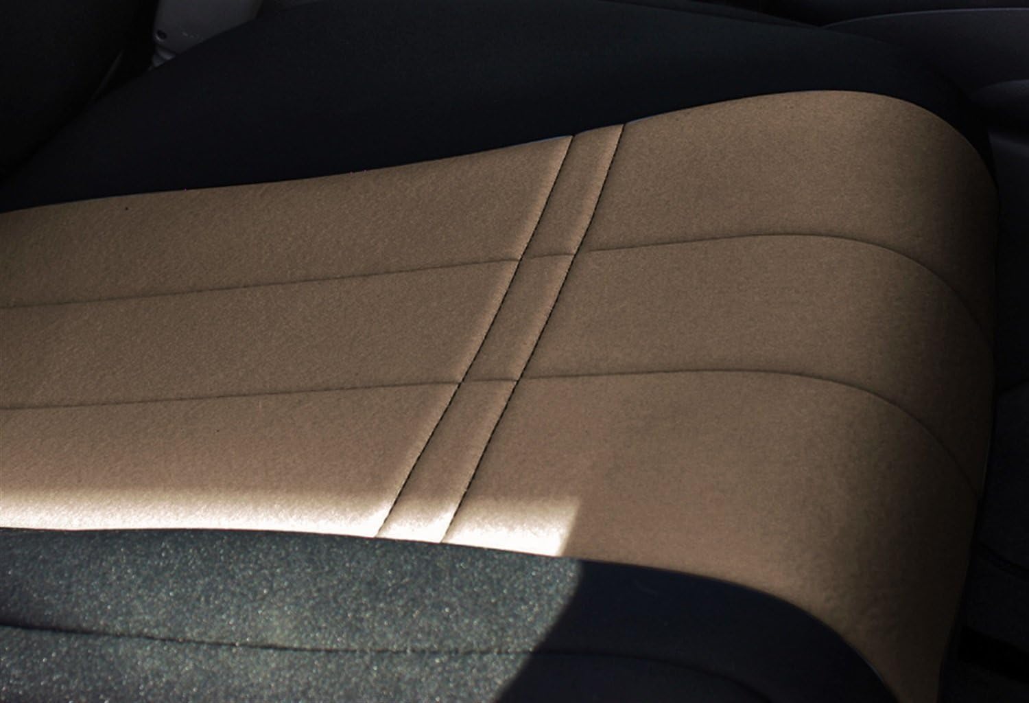 CalTrend Front Buckets Seats, NeoSupreme Seat Covers for 1984-2001 Jeep Cherokee Beige Beige Insert with Black Trim