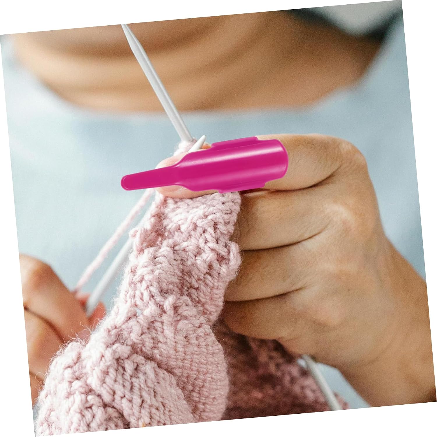 HAPINARY 3sets Plastic Hand Sewing Thimble Nail Thimble Sewing Tool for Needle Pusher Beading Knitting Tool Set 3pcs*3