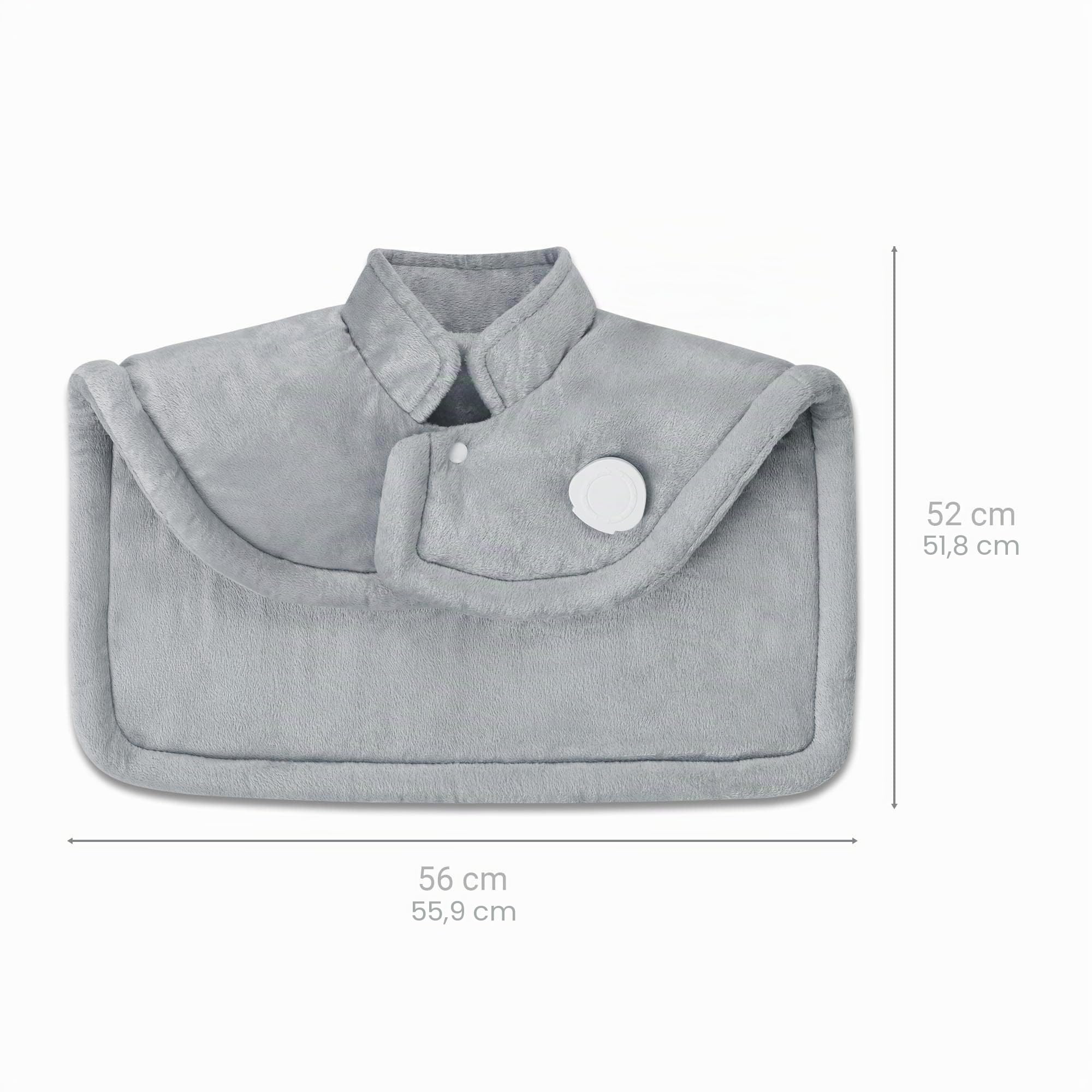 medisana HP 622 Coussin chauffant pour le cou et les épaules, Cape chauffante électrique, Protection contre la surchauffe et arrêt automatique, 6 niveaux de température, Lavable, Gris