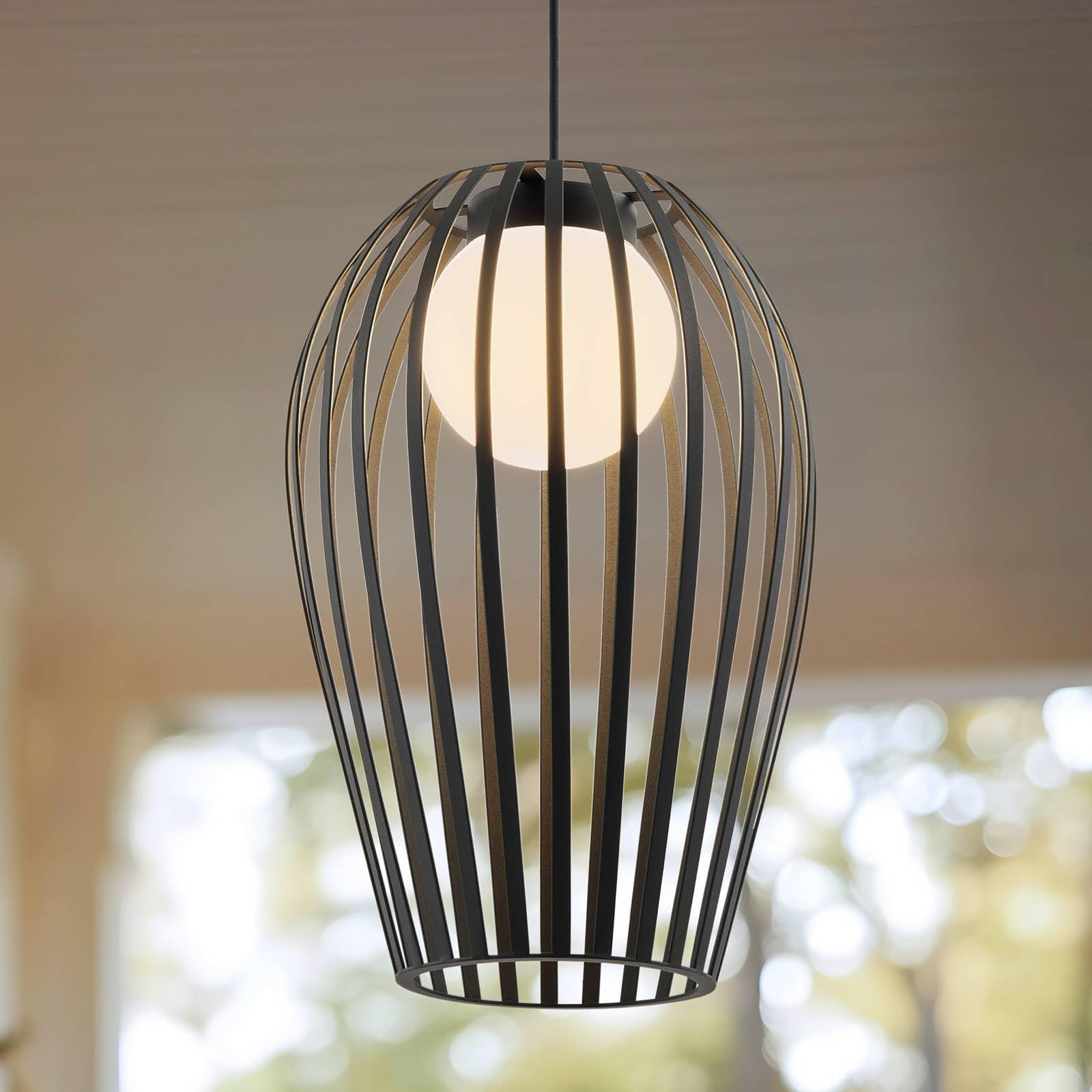 Lucande Marrin Suspension Noir Métal E27 Intensité Variable Moderne