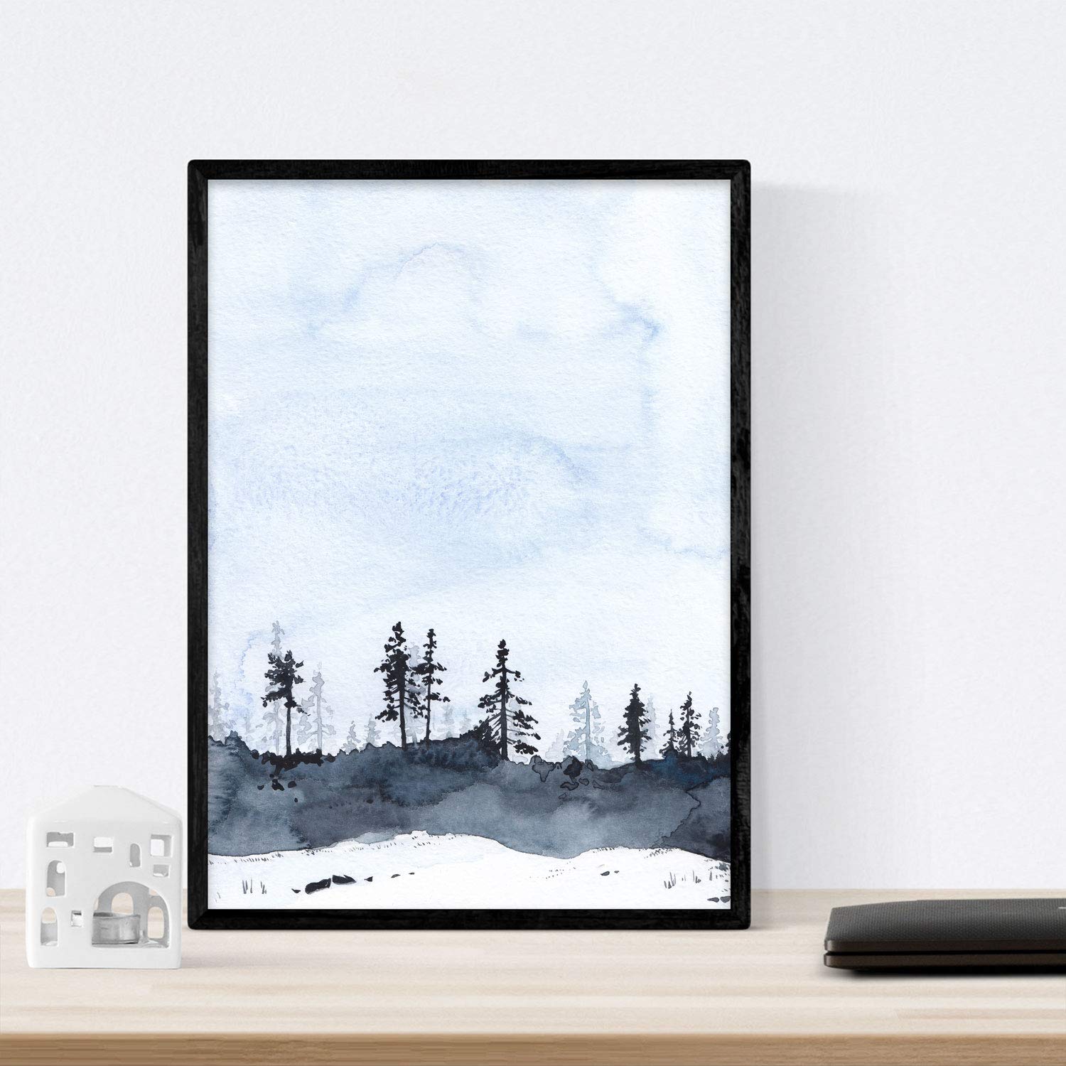 Nacnic Set two sheets Nordico, snow landscape. EnmarcarTamaño Nordic style sheets for A3 - Image 4