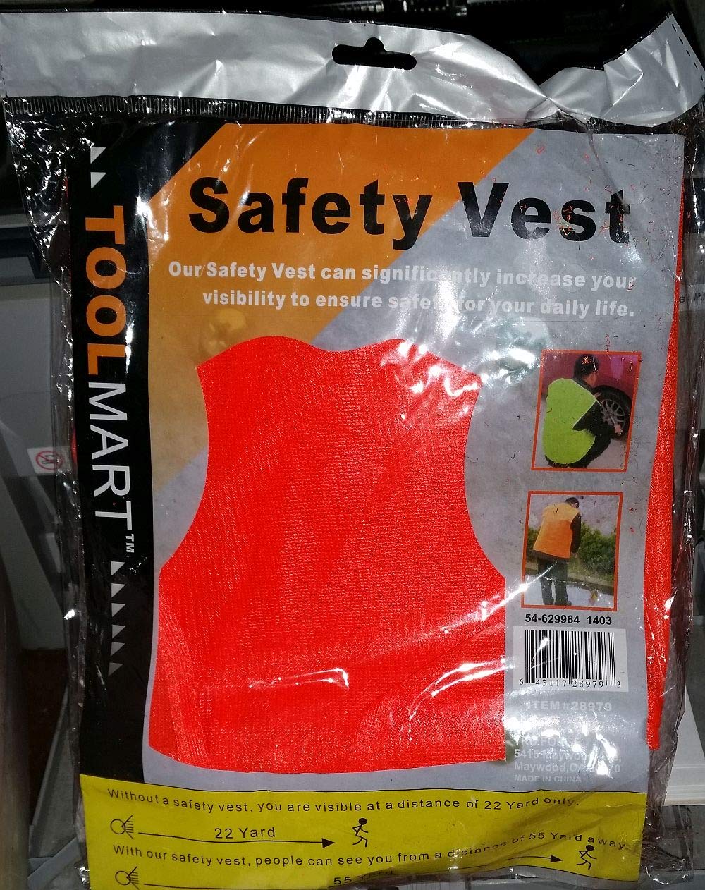 Tool Mart Flourescent Mesh Safety Vest 28979