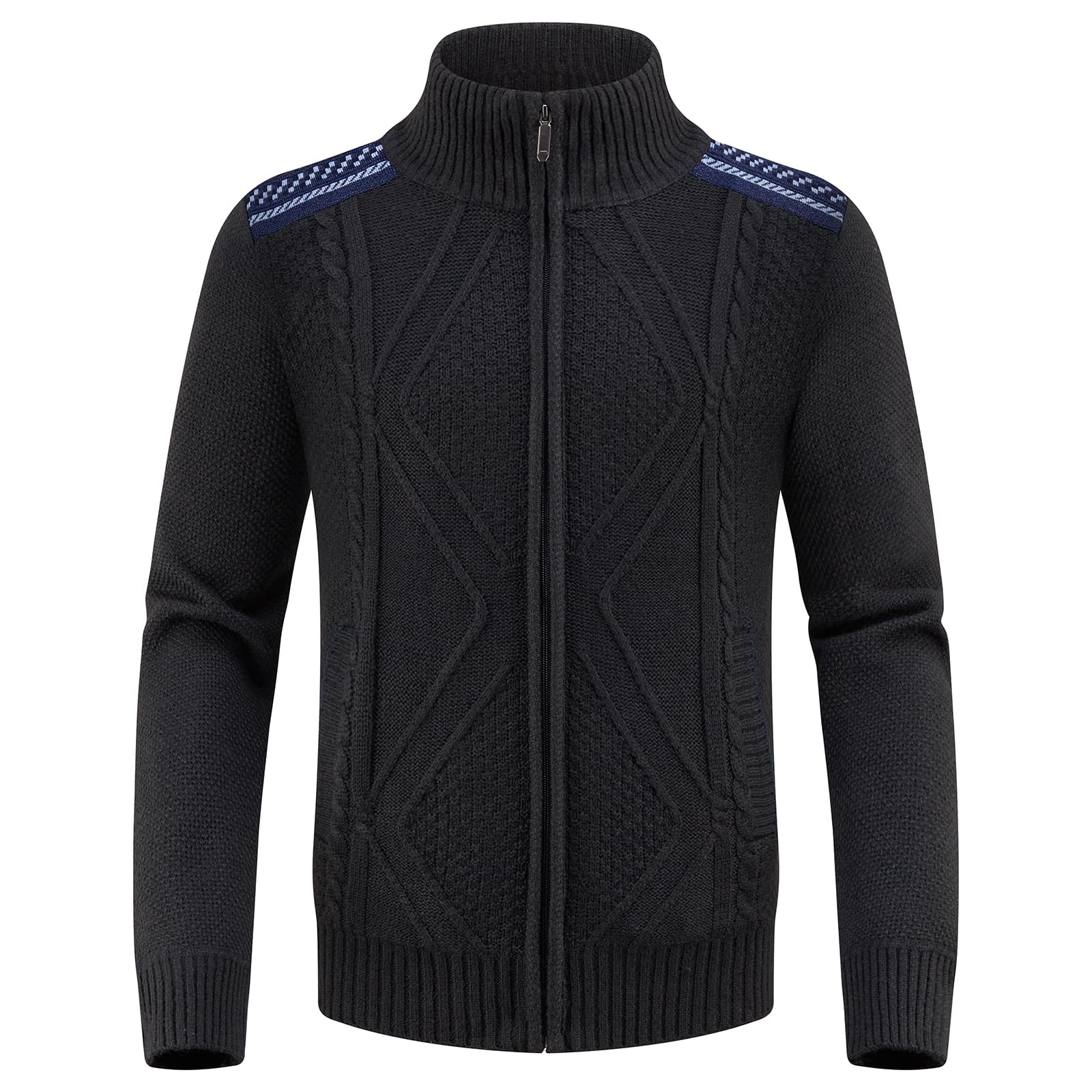 KUDORO Strickjacke Trachtenjacke Herren Cardigan mit Reißverschluss