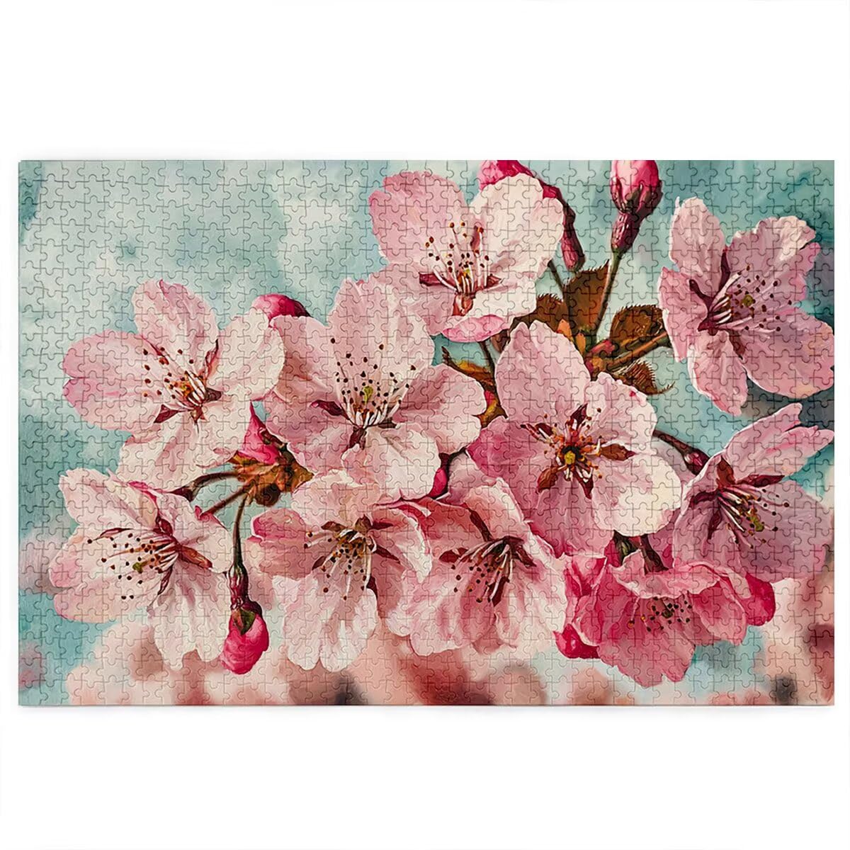 Puzzle 4000 elementów, kwiaty, wiśnie, 4000 elementów, drewniane puzzle dla dorosłych, trudna łamigłówka, gra logiczna dla całej rodziny, drewniane puzzle do dekoracji salonu, prezenty, W-10
