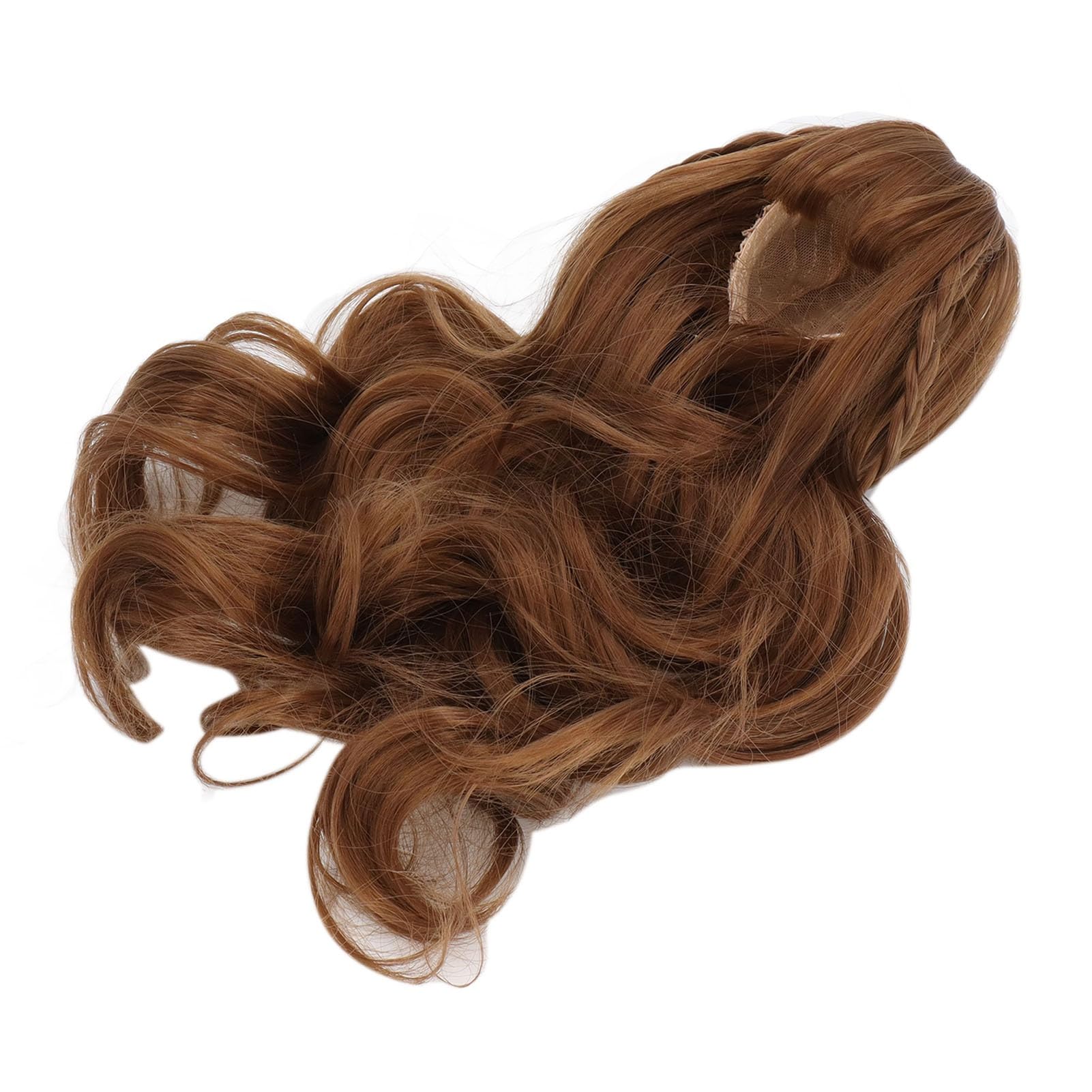 Zerodis Parrucca per Capelli per Bambole, Parrucca per Bambola BJD in Tessuto da Taglio Fai-da-Te per Circonferenza della Testa 21-24 cm; Marrone Chiaro