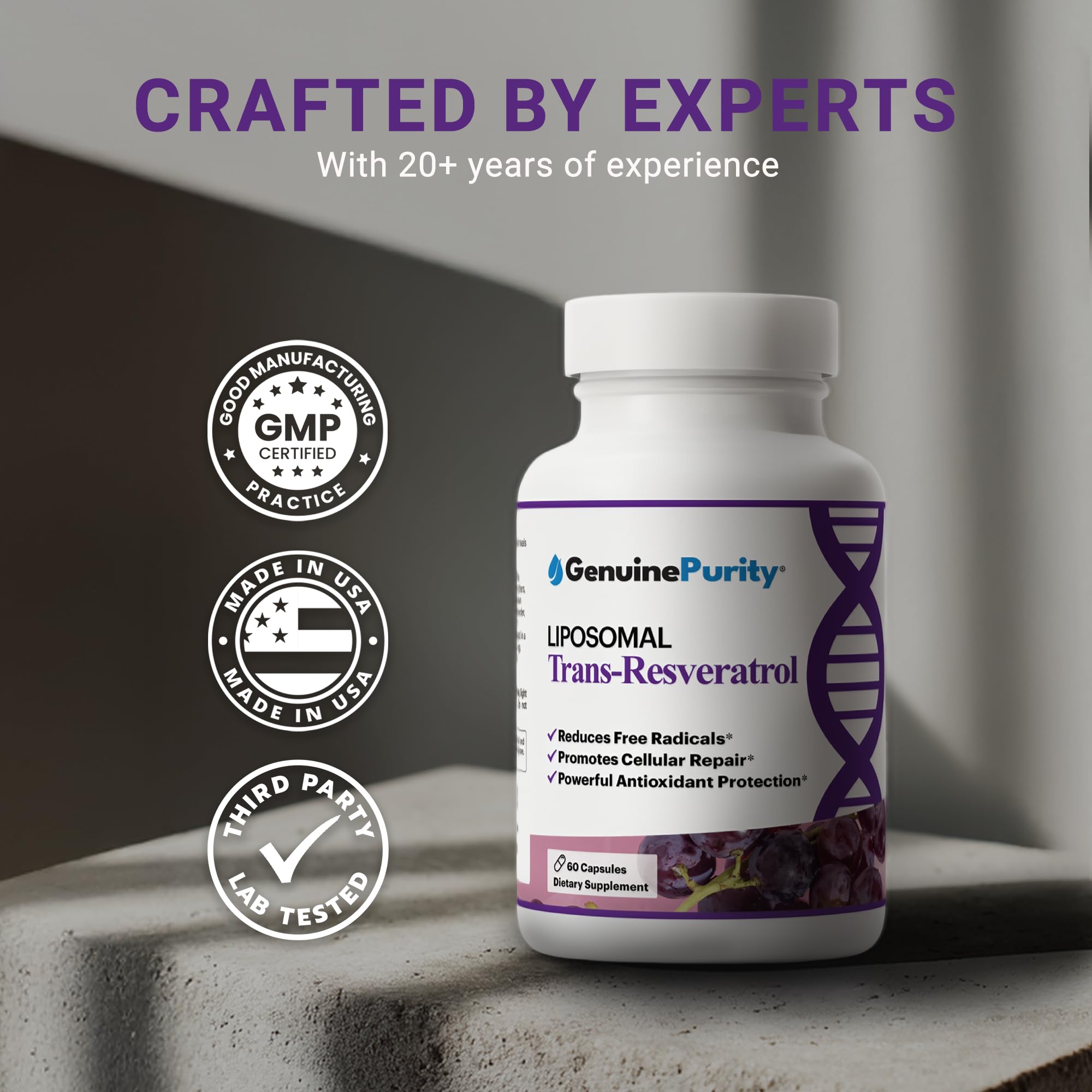 Liposomal Trans Resveratrol 500mg, 60 Vegan Capsules to Support Cellular Health, Antioxidant Activity & Overall Wellness - Non-GMO Trans Resveratrol Supplement for Daily Vitality — Amazon image 6