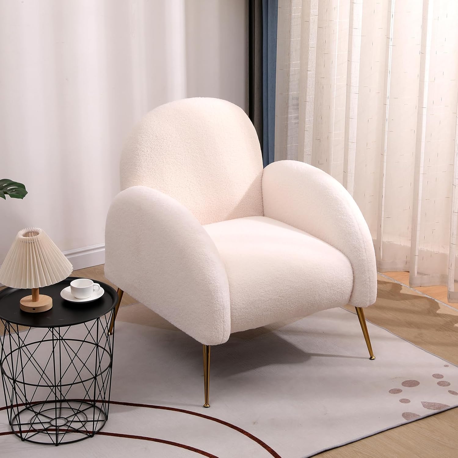 Accent Living-Room-Chairs, One Size, White as Shown