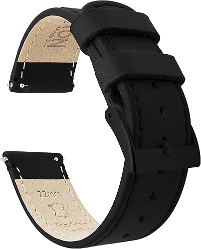 Barton - Correa de cuero flor para reloj, de liberación rápida, anchos disponibles 16mm, 18mm, 19mm, 20mm, 21mm 22mm, 23mm o 24mm