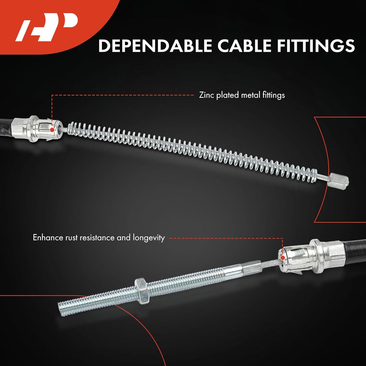 A-Premium Rear Driver and Passenger Side Parking Brake Cable Assembly Compatible with Chevrolet & GMC Models: Express 1500 2500 1996-2002, Express 3500, Savana 1500, Savana 2500, Savana 3500, 2-PC Set