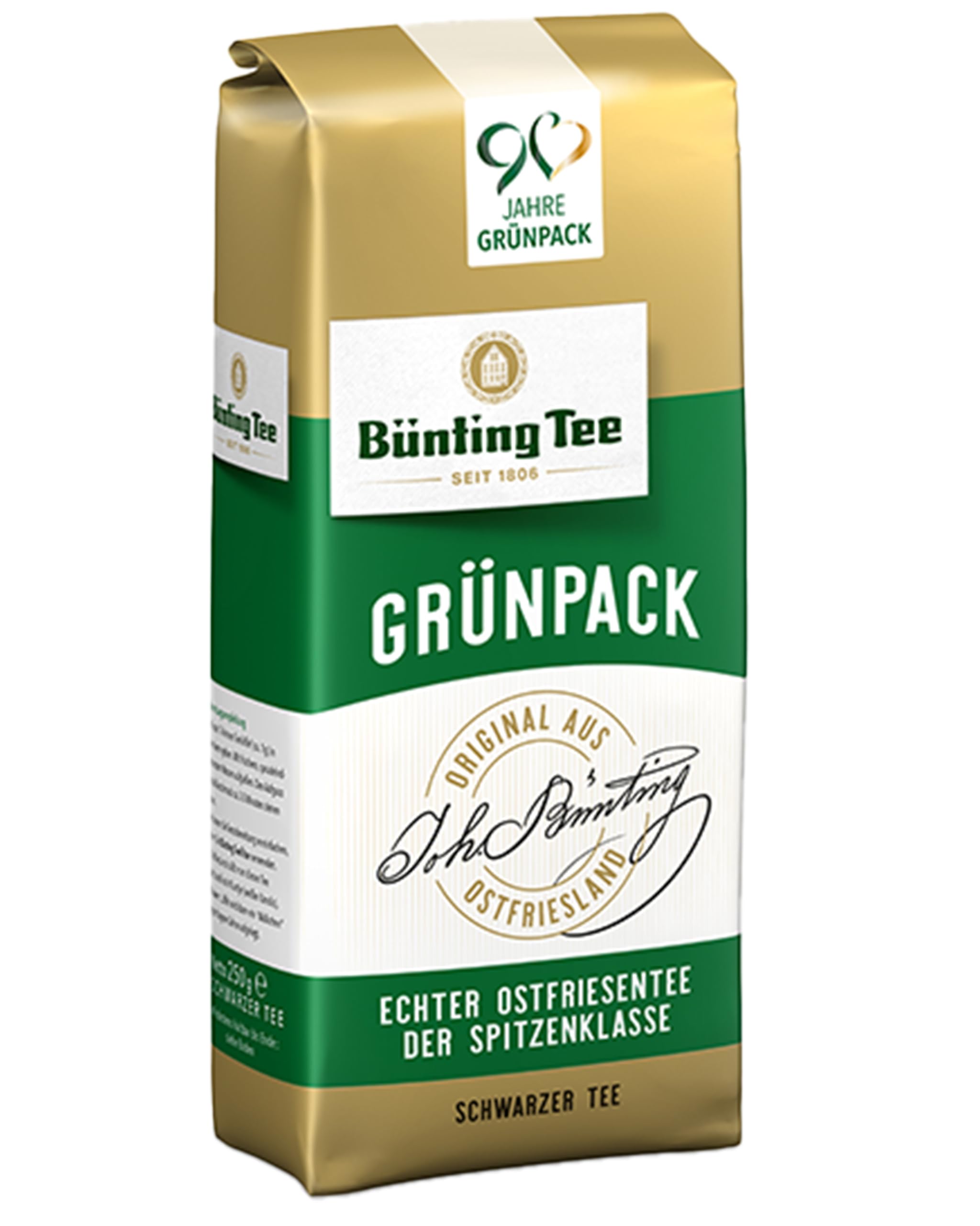 Bünting Tee Grünpack 7er Pack Echter Ostfriesentee – loser Schwarztee – 7 x 250g