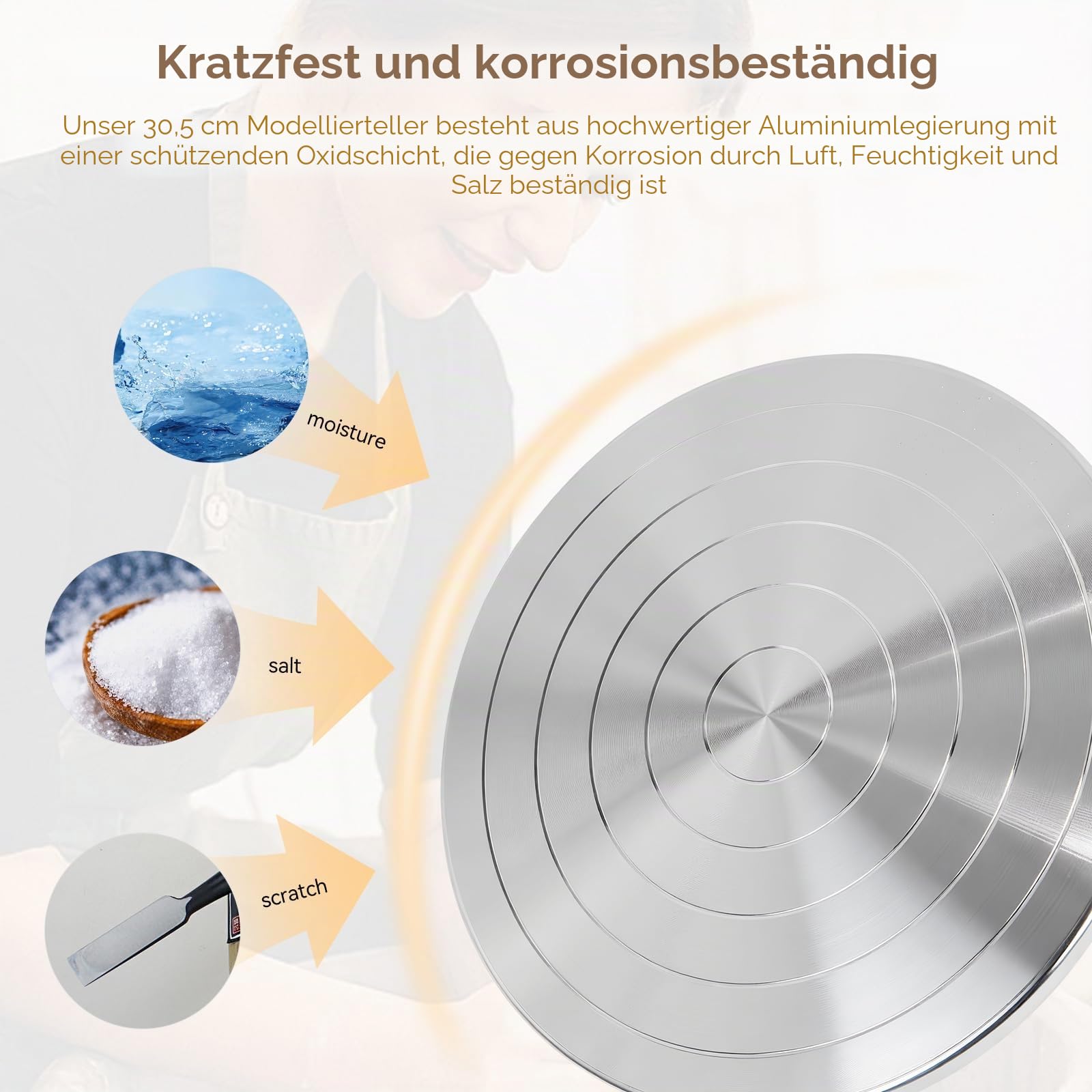 30 cm Doppelseitiges Keramik-Modellierrad für Erwachsene, robustes Aluminium-Bandrad mit Kugellagern, für Keramik, Tonmodellierung, Farbspritzen, Kuchendekoration