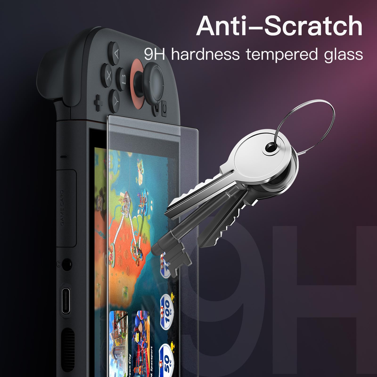 JETech Protector Pantalla Mate para Nintendo Switch 2 2025, Cristal Vidrio Templado 9H Antireflejo con Marco de Instalación Fácil, Antihuellas Tacto Suave, 2 Unidades