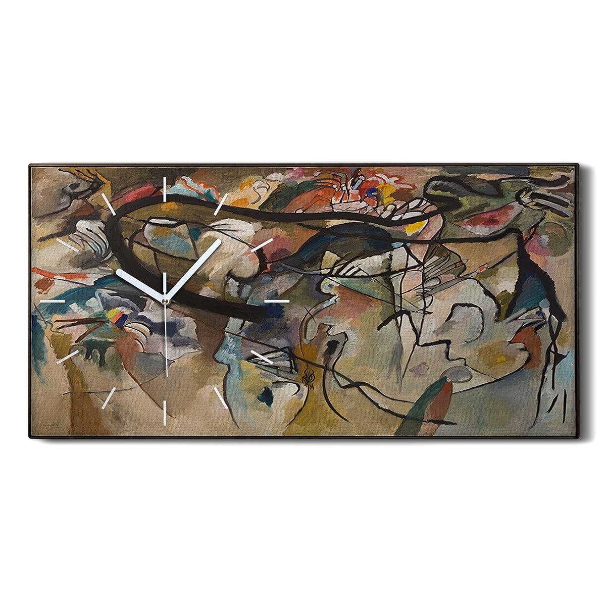 Horloge sur Toile Abstraite Décoration Premium sans Aucun Bruit 60x30cm Art