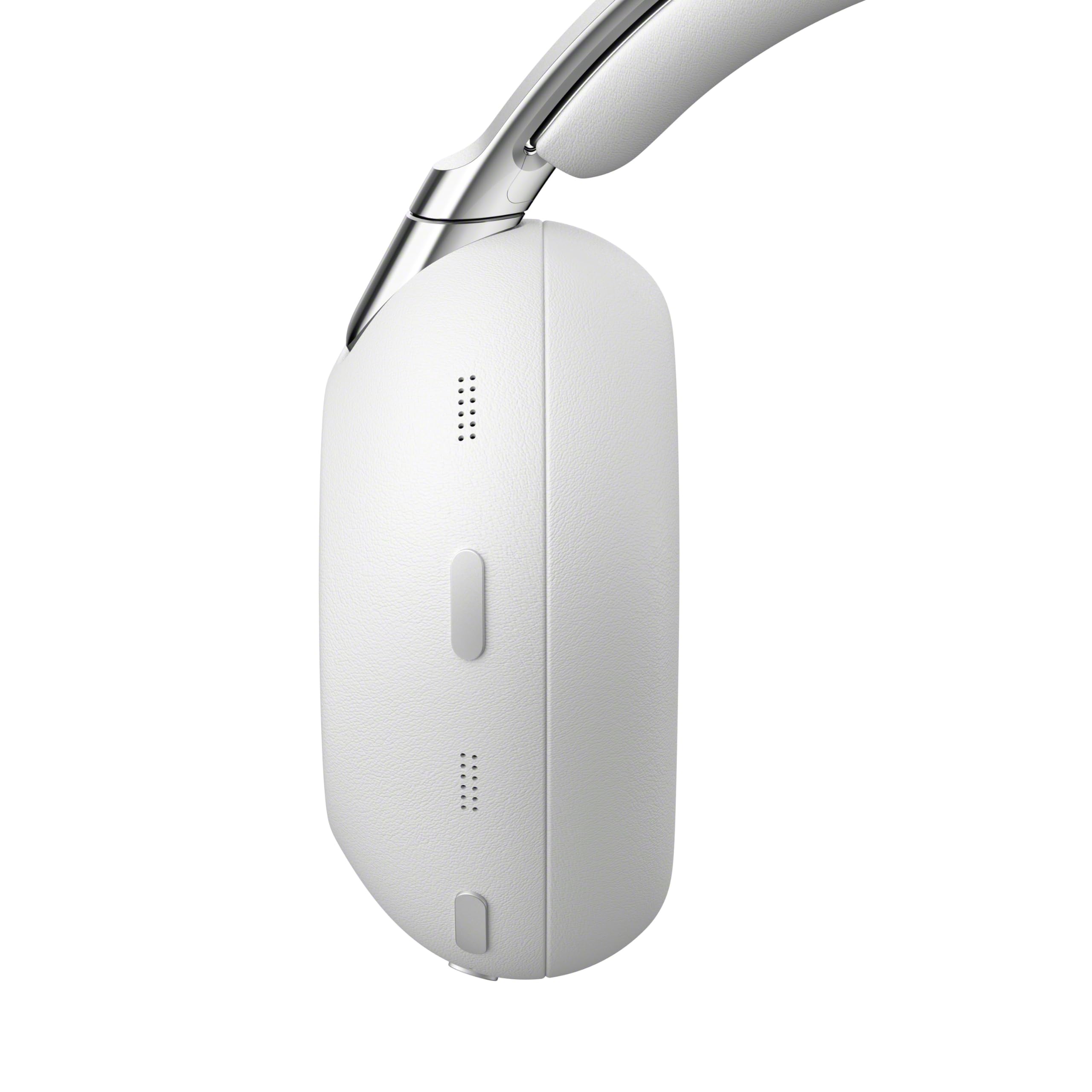 SONY 1000X THE COLLEXION Luksusowe bezprzewodowe słuchawki nauszne Bluetooth, dźwięk Hi-Res, aktywna redukcja hałasu Premium NC, 360 Spatial Audio, etui, iOS & Android, platynowo-białe, nowy model