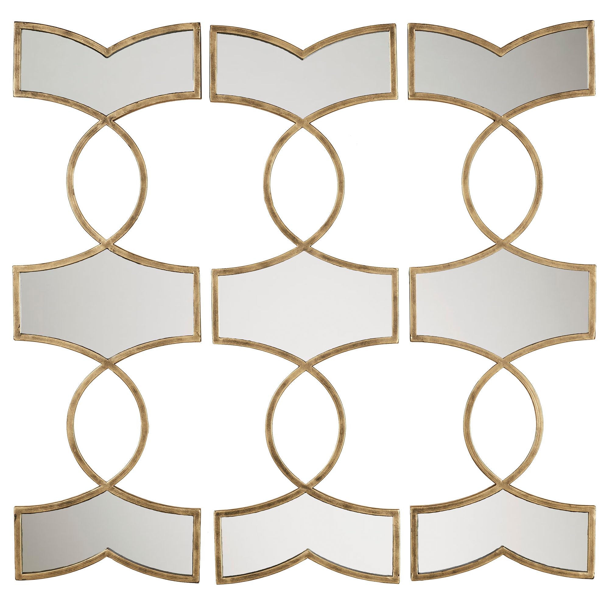 Zerynthia Mirrored Wall Art Gold Set of Three