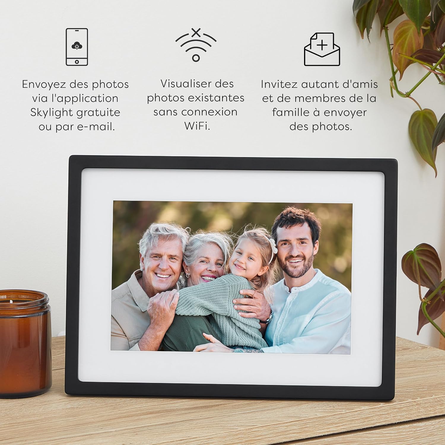 Cadre Skylight : Cadre Photo numérique WiFi 10 Pouces, Email, Photos de n'importe où, écran Tactile