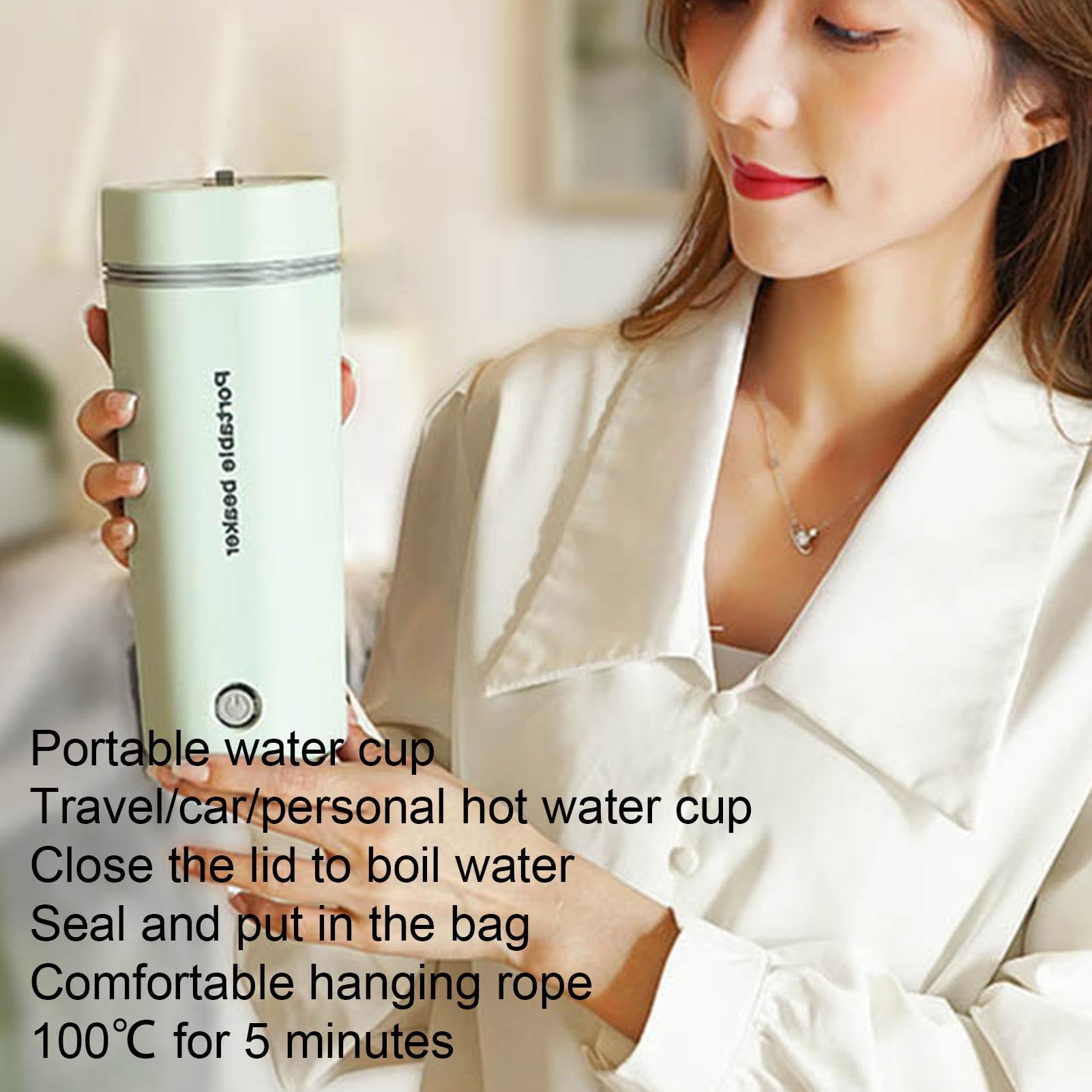 Calentador de agua de viaje, calentador de agua para coche, taza de viaje