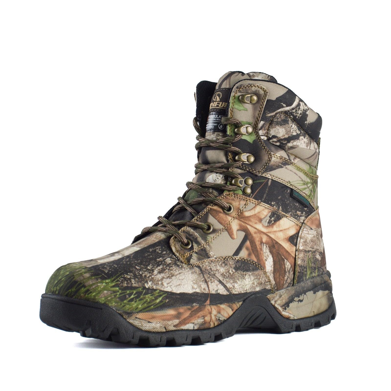 R RUNFUN Men's Waterproof Hunting Boots Lightweight Hiking Boot Insulated Work Boots, 7