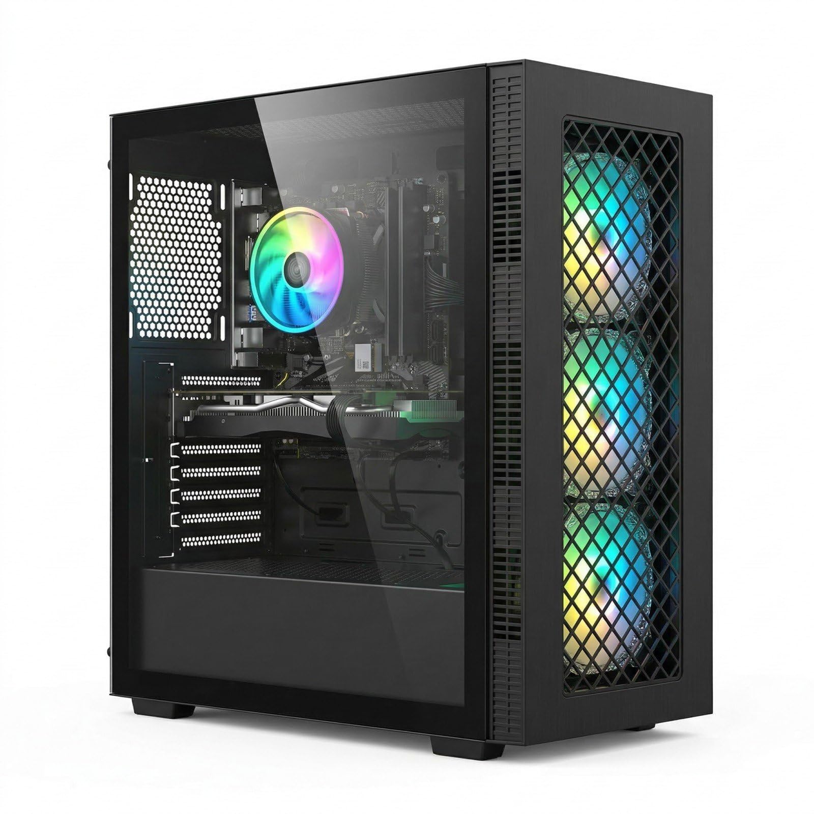 STGsivir PC Gamer Fixe,Ordinateur Gaming,GeForce RTX 2060 Super 8Go GDDR6,Core i7 8th up to 4.1 GHz,32Go DDR4,1To SSD,WiFi 6,BT 5.0,Ventilateur RGB x3,Windows11 Pro