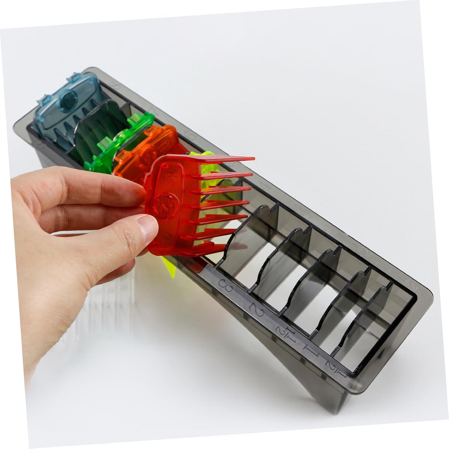 Plastic Clipper Guard Holder Comb Storage Case for Hair Tools Slot Organizer for Barbershops Salons Durable Design for