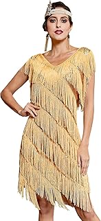 Women's Flapper Dress Sequined Fringe 1920s Gatsby Party Cocktail Dresses - Buy now