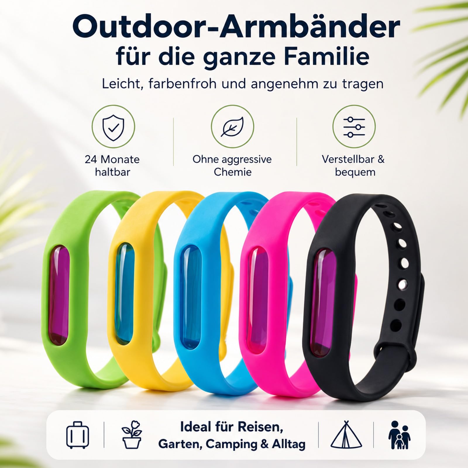 Bronoir Mücken-Abwehrband, Natürliche Duftpflege Pflegearmband für angenehmen Schutz im Alltag