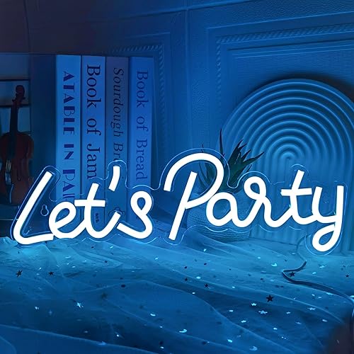 Miniatura 3 de Letrero de neón de Let's Party, luces LED de neón para decoración de pared de dormitorio, luces decorativas artísticas para despedida de soltera,