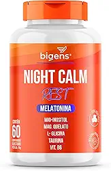 Night Calm Rest Melatonina, mio-inositol, Magnésio Quelato, L-Glicina, Taurina e Vitamina B6, Biogens (Unidade)
