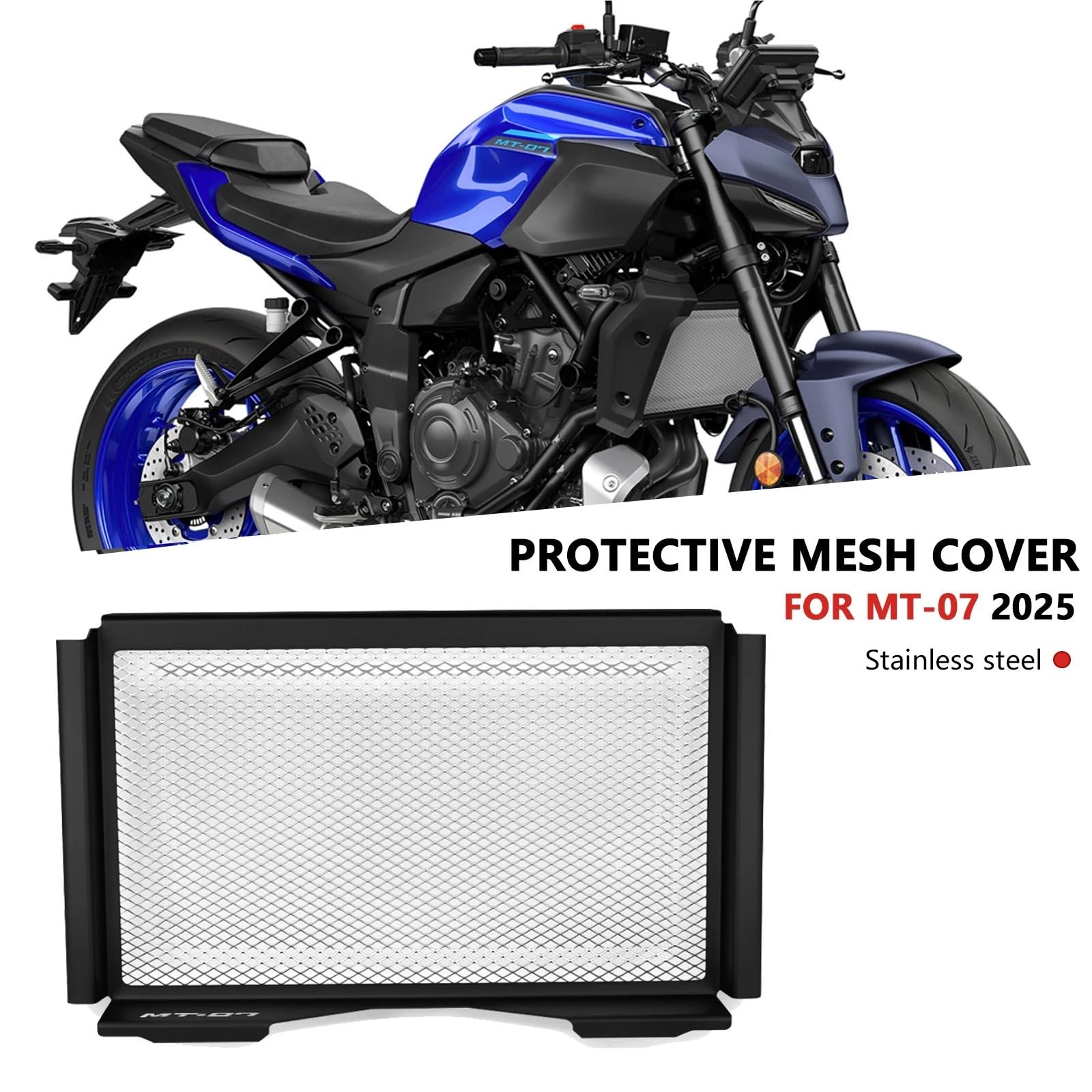 Refrigeración de Pinza de Freno Cubierta Protectora para Tanque de Agua de Motocicleta, Cubierta de Red de enfriamiento para radiador, Compatible con MT07 MT07 2025 MT-07 2025