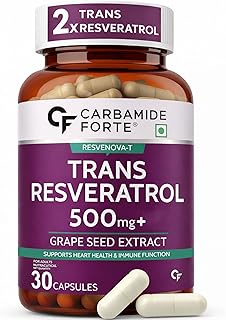 Carbamide Forte Resveratrol Supplement 500mg with Grape Seed Extract | Trans Resveratrol 500mg | Grape Seed Extract Capsul...