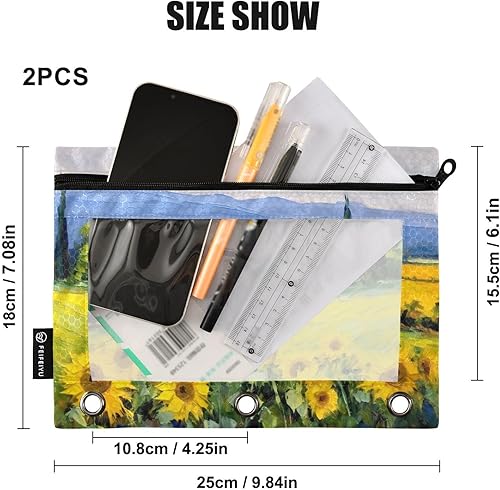 Miniatura 9 de Estuche para lápices con diseño de paisajes tropicales de acuarela, estuche para lápices, estuche transparente para lápices, fácil de almacenar y