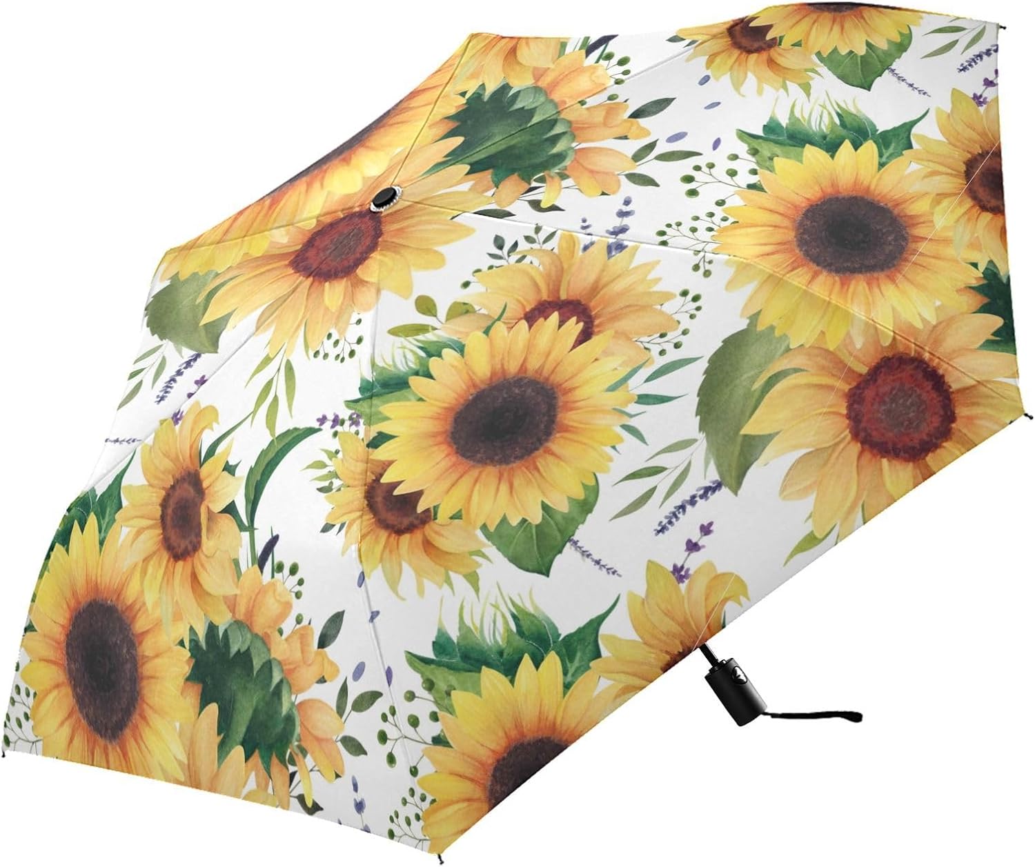 Compact Automatic Umbrella - Water-Resistant and UV50+ Sun Protected, Lightweight and Portable Umbrella for Everyday Use