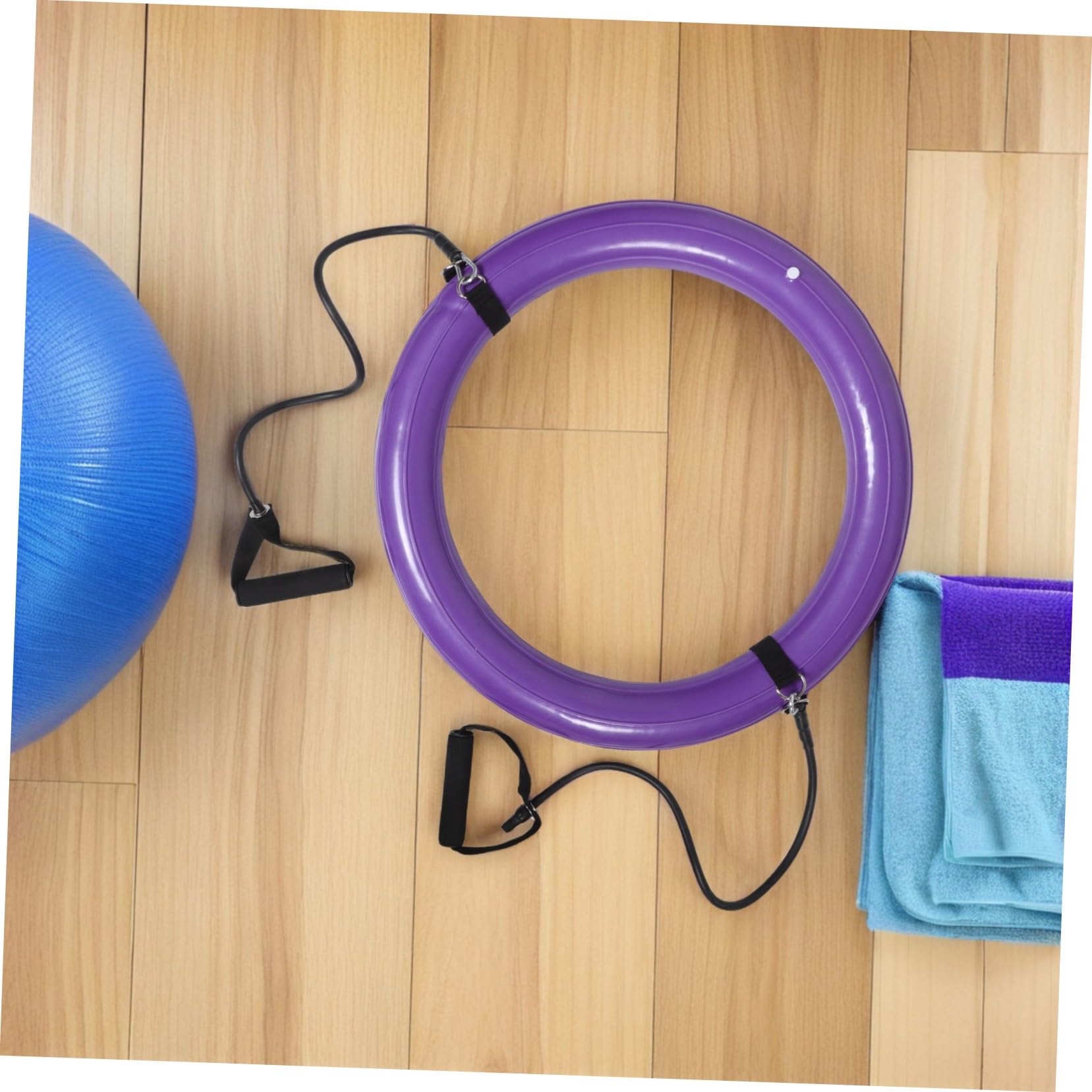 BESTonZON Base per Palla Yoga 60cm in PVC, Supporto Stabile Antiscivolo | Maniglia, Design Rinforzato Anti-scoppio, Tonalità Porpora, per Pratica Domestica e Home Gym