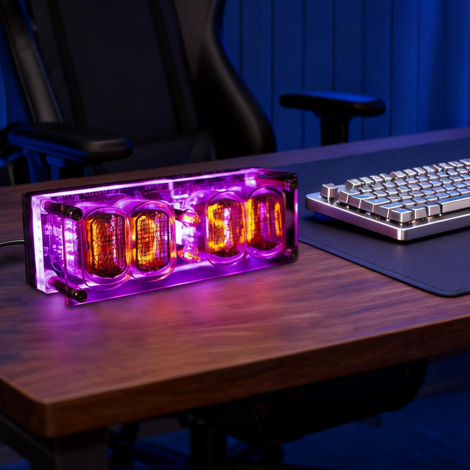Reloj de Tubo Nixie para Dormitorio, Alimentado por USB, Despertador Digital para El Hogar, Decoración.