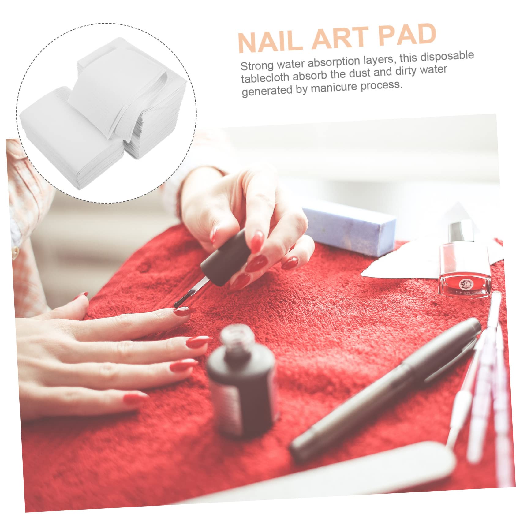 VALICLUD Tappetino Per Manicure Usa e Getta 125 Pezzi, Tovaglietta Assorbente in Carta Monouso Per Nail Art, Protezione Tavolo Per Saloni Manicure e Pedicure, Per Esteticiste e Centri Estetici